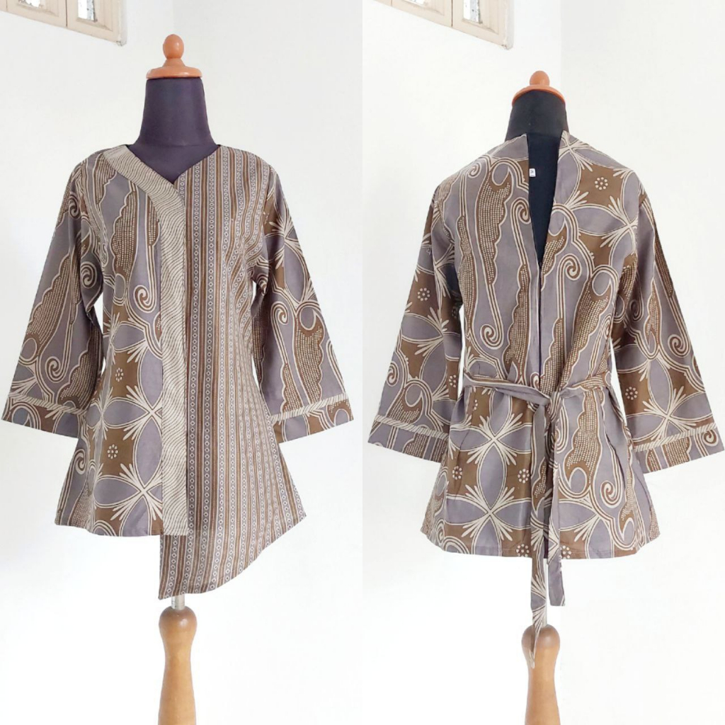 Baju Batik Wanita Modern Atasan Blouse Batik Kerja Kantor Wanita