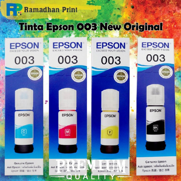 Tinta Epson 003 satu set Original Ori Printer L1110 L3110 L3150 L5190 - ORIGINAL BOX