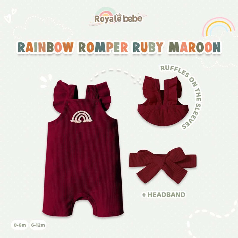 Royale Bebe Rainbow Romper Waffle Rib