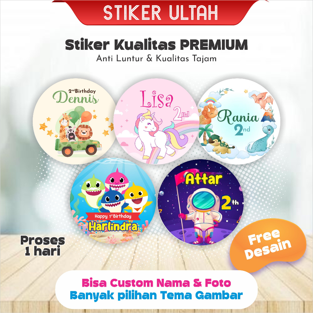 

Stiker Ulang Tahun Anak Custom Stiker Ultah Premium