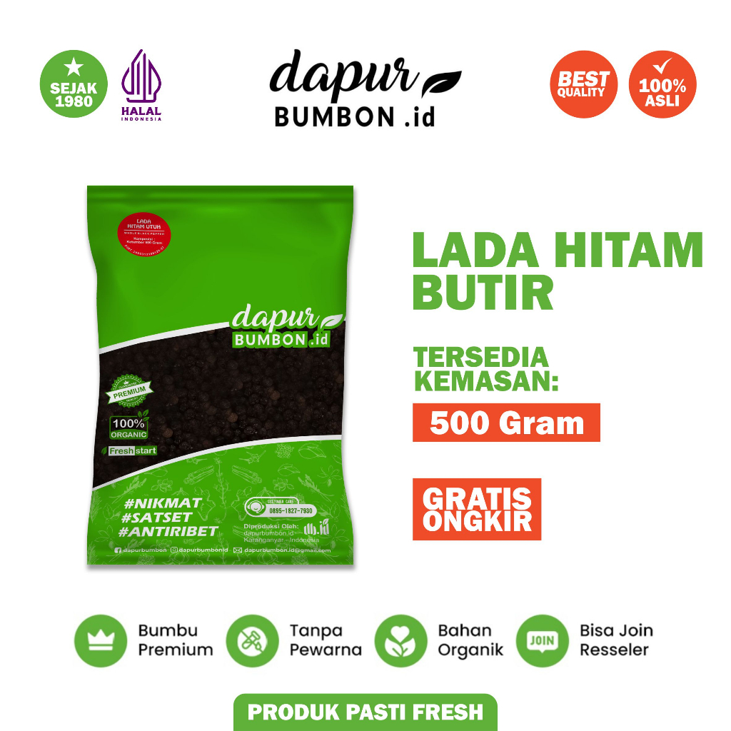 

Lada Hitam Utuh Butir Merica Super Plastik 500 Gram Bumbu Dapur Black Pepper Granule 100% Original Rempah Masakan Asli Tanpa Campuran Berkualitas