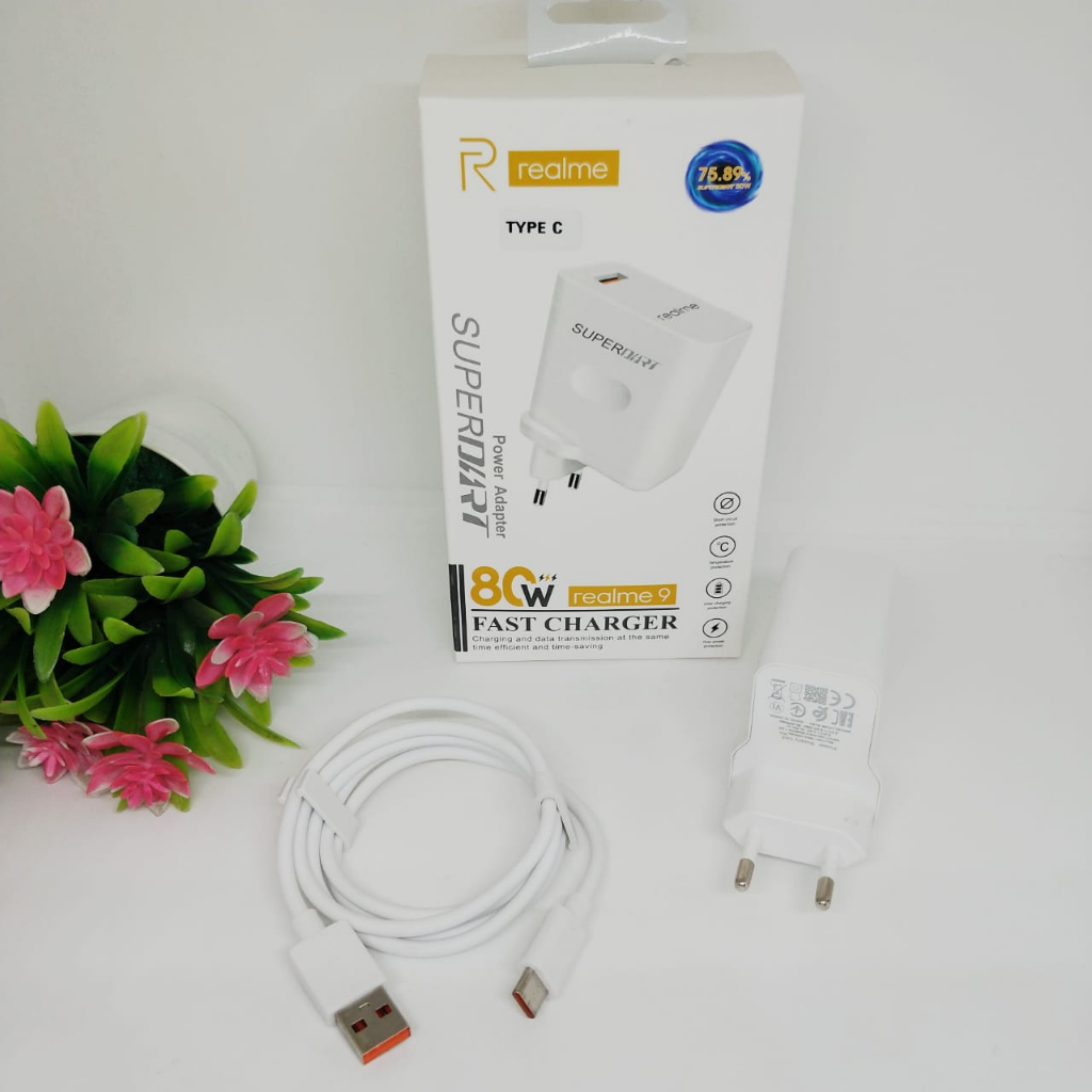 travel charger realme9 ori100% supervooc 80w superdart high quality fast charging for all smartphone casan isi daya cepat BY SMOLL