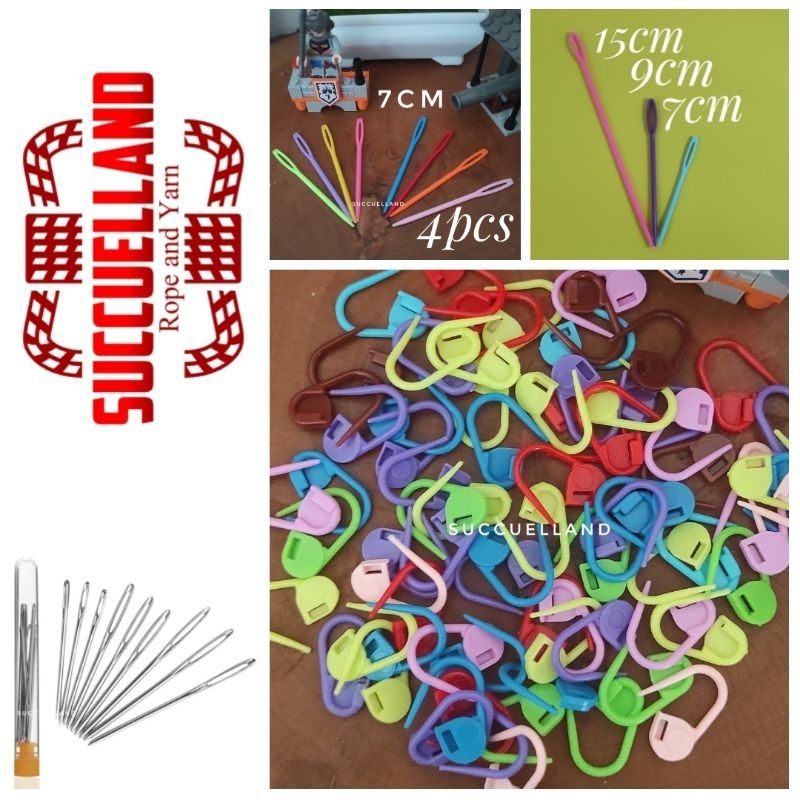Peniti Plastik | Jarum Tapestri | Alat Penanda Rajut | Crochet Marker | Tapestry Needle set 9 pcs | 