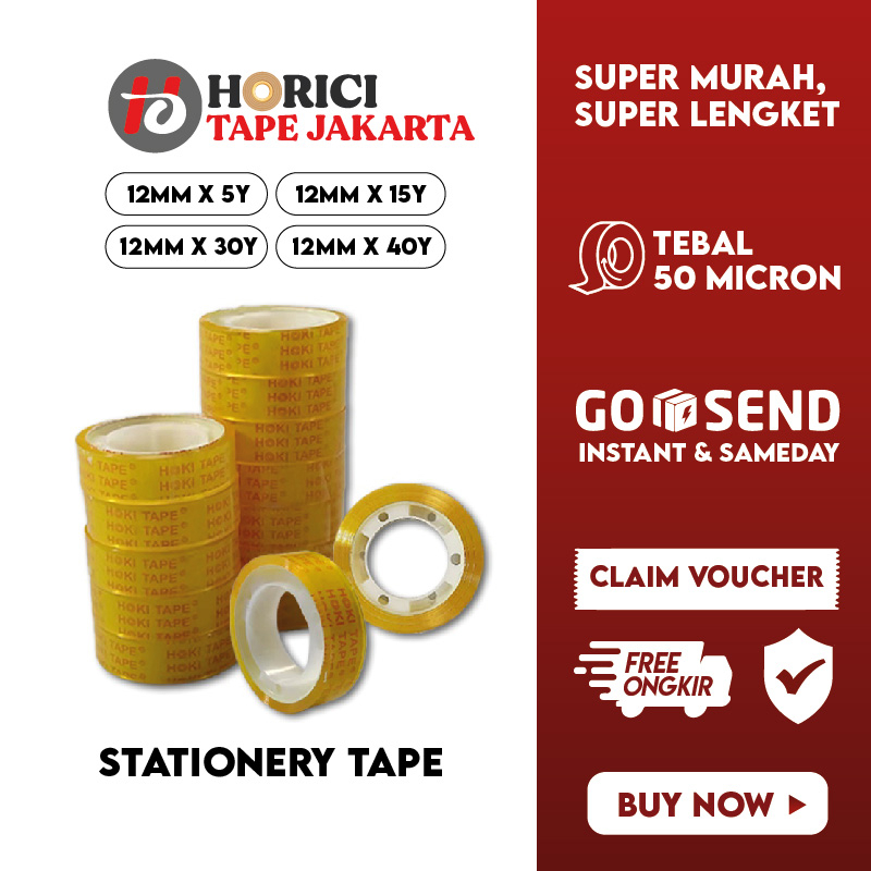 

HORICI 12 PCS STATIONERY TAPE 12MMX3Y / 12MM X10Y / 12MMX25Y / 12MMX35Y