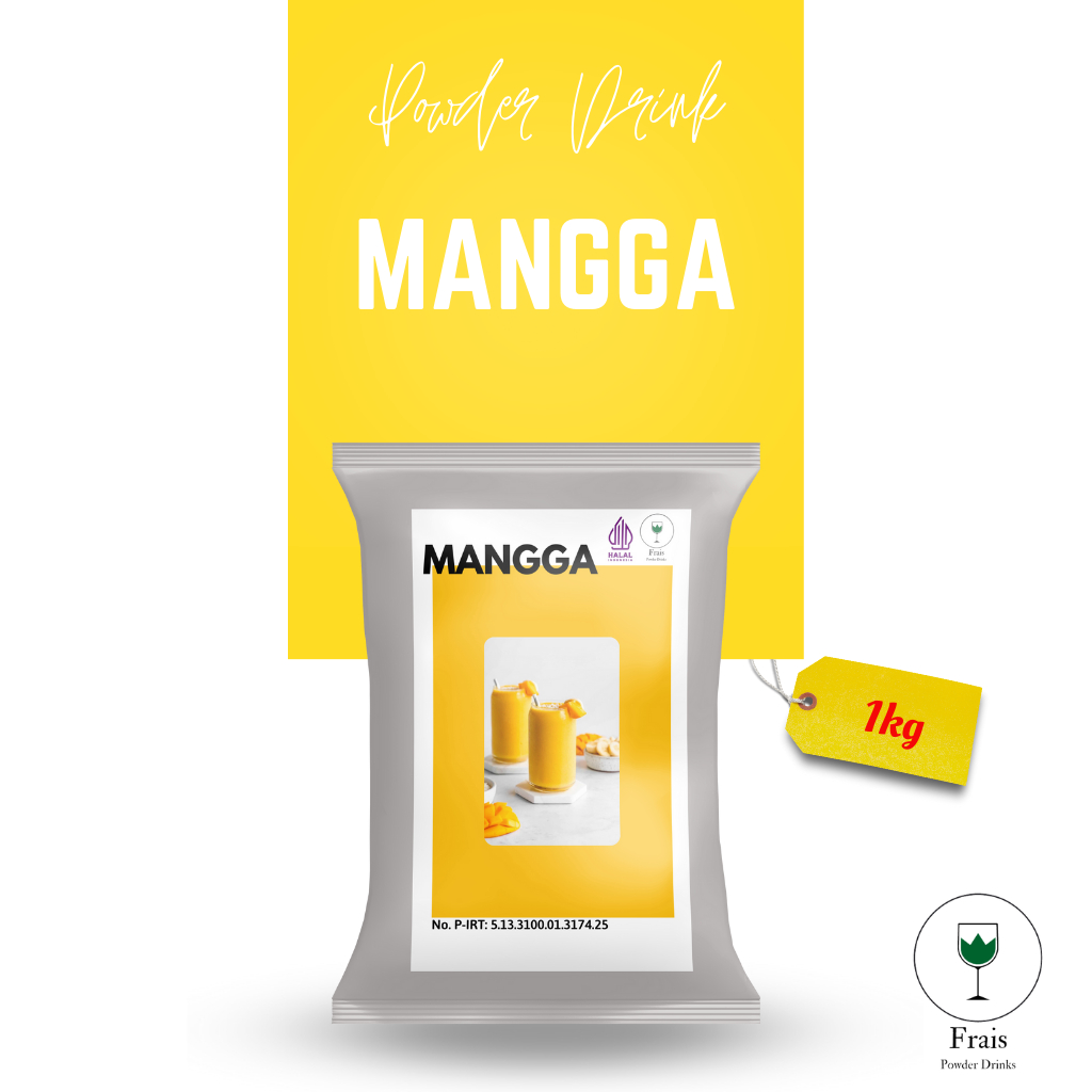 BUBUK MINUMAN RASA MANGGA 1KG / SERBUK MINUMAN ANEKA RASA / BUBUK MINUMAN KEKINIAN / MINUMAN INSTAN / DRINKS POWDER / SERBUK MINUMAN BOBA