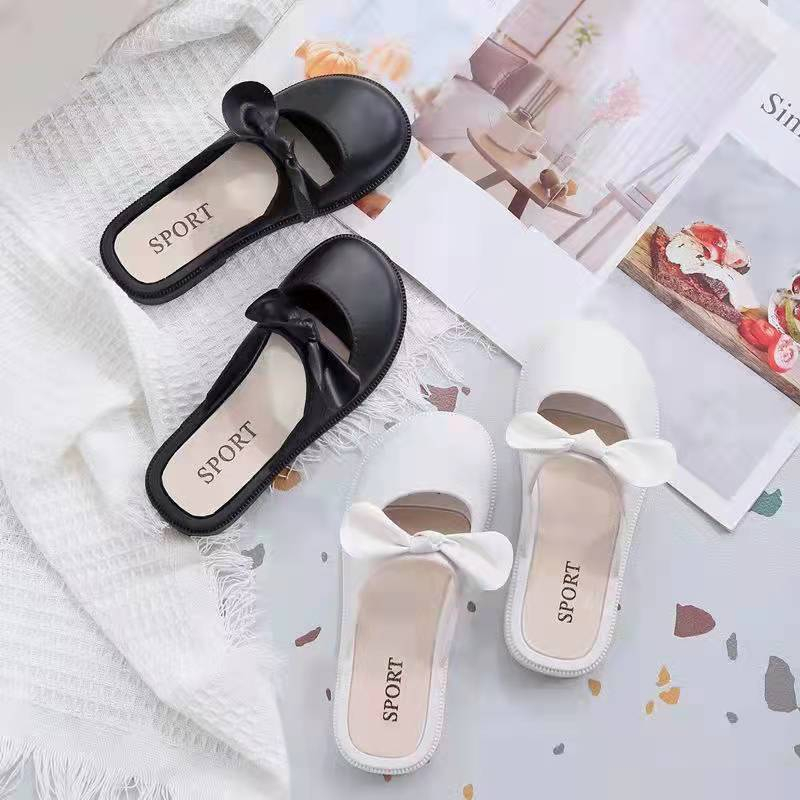 CYS Sandal Sepatu Bustong Wanita Cewek Hak Rendah Motif Pita Slip On Jelly Korea Fashion Style Import Kekinian Anak SPT-70