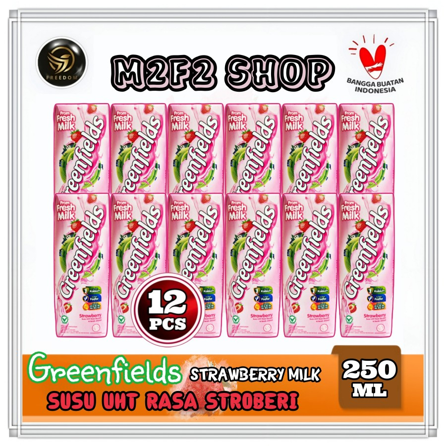 

Greenfields Susu Kotak UHT Strawberry Milk | Stroberi - 250 ml (Kemasan 12 Pcs)