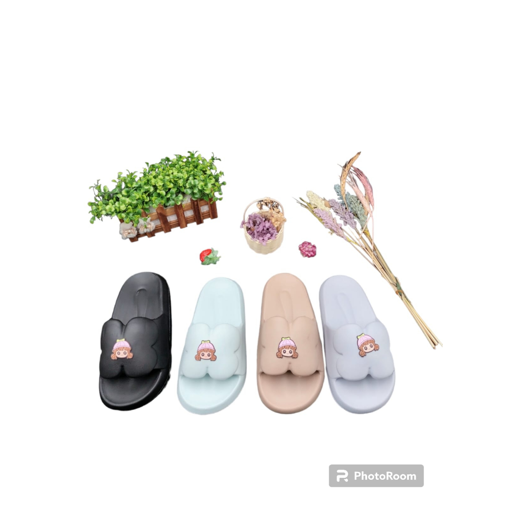 Sendal Slop Sandal Wanita Rumah Slipper Sepatu Sendal Wanita Kekinian Selop Comfortable Nyaman Flip Flop Sandal Rumah 9015-1