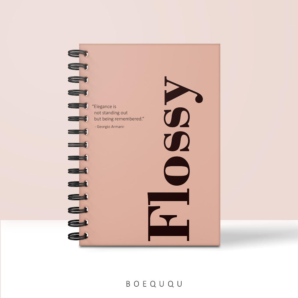 

BOEQUQU - Notebook Hardcover Spiral Custom Nama / Buku Jilid Spiral Agenda Kuliah Kerja A5 A6 Isi 70