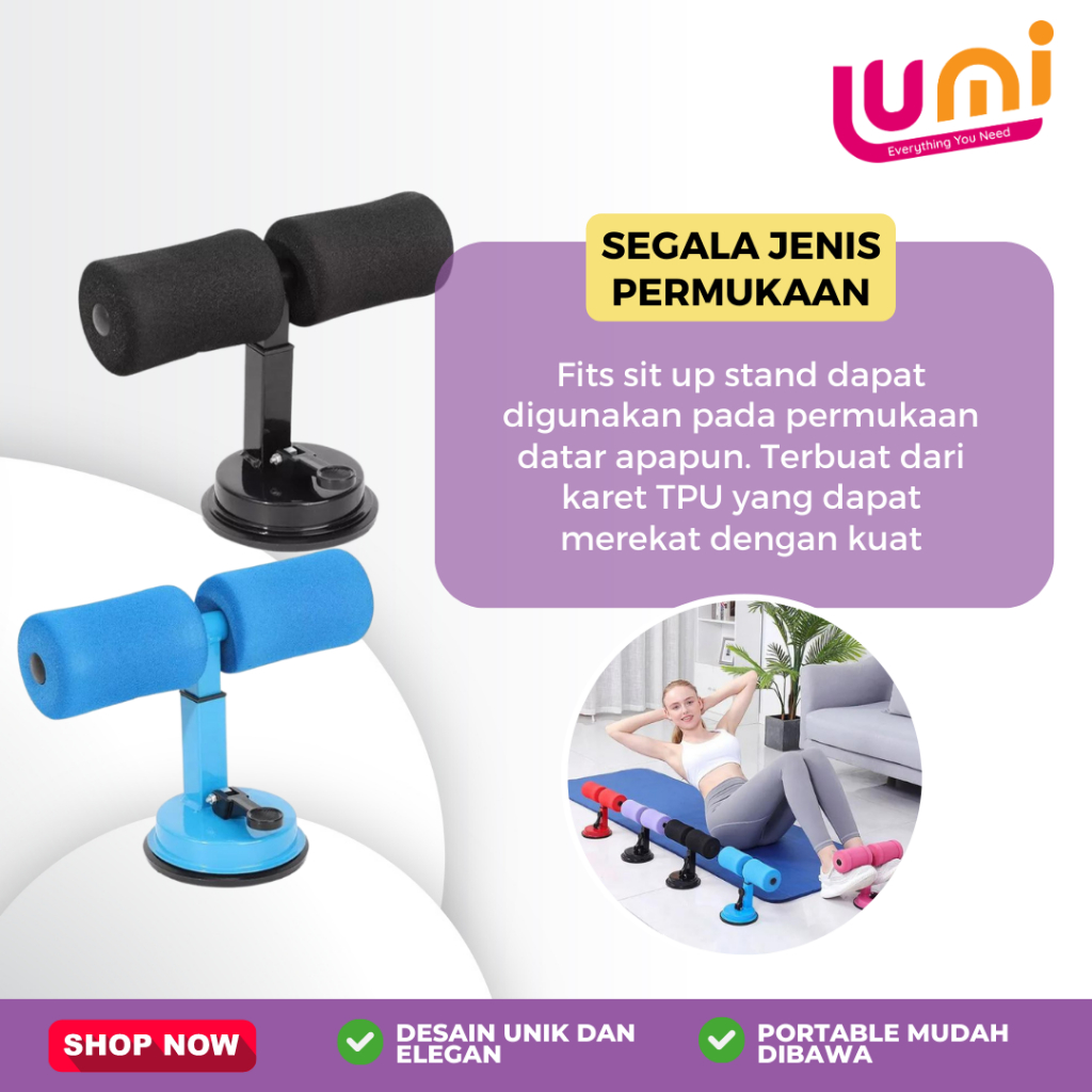 Alat Bantu Sit Up Bar Portable Penahan Pegangan Kaki Double Stand Holder Yoga Bench Fitness Gym Perlengkapan Olahraga Untuk dirumah Multifungsi Pengecil Perut dan Alat Pembakar Lemak SPEEDS SitUP Plus Tali Resistance Band