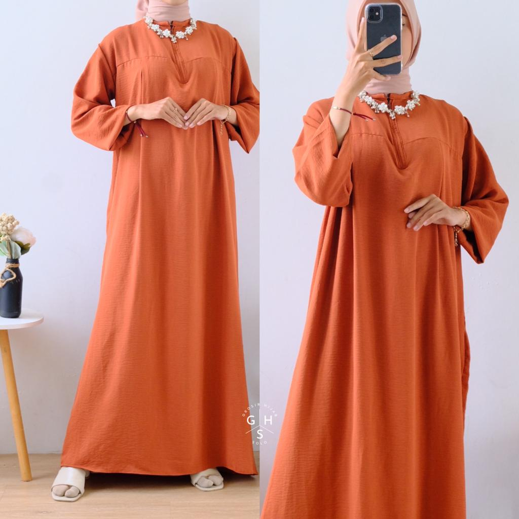 MAISA GAMIS MAXI LONG DRESS WANITA BUSUI CRINCLE AIRFLOW PREMIUM (RPA)