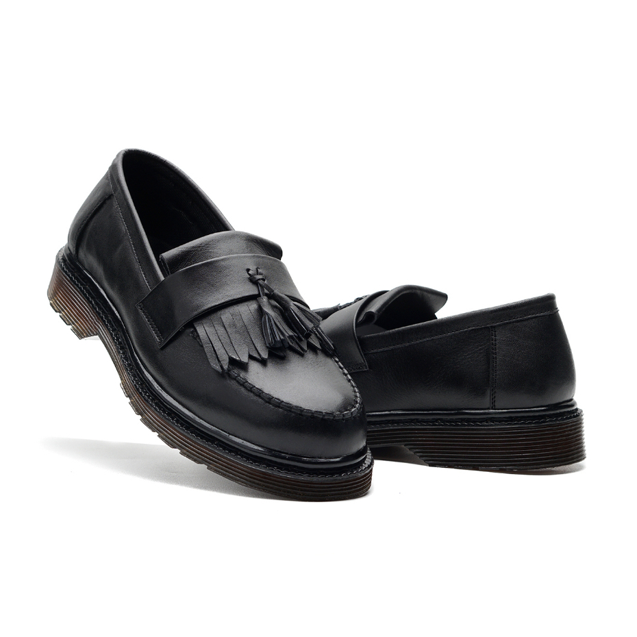 Sepatu Loafers Pria Kulit Asli Kerja Kantor Dinas Sekolah Formal Shoes Pantofel Cowok Laki Ori Greata Empire Black