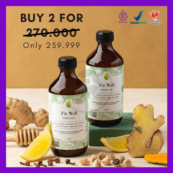 

FIT WELL PROMO 2 DISKON HERBALDOC Jus Jamu Kesehatan Obat Herbal Alami