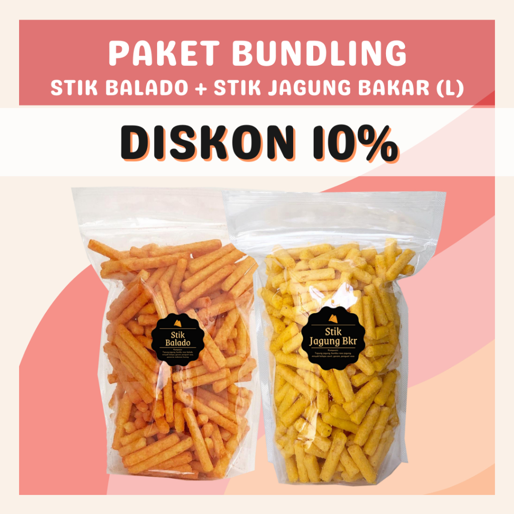 [DELISH SNACKS] Paket Bundling Stik Keju + Balado + Sapi Panggang + Jagung Bakar (L) / Special Bundle Package