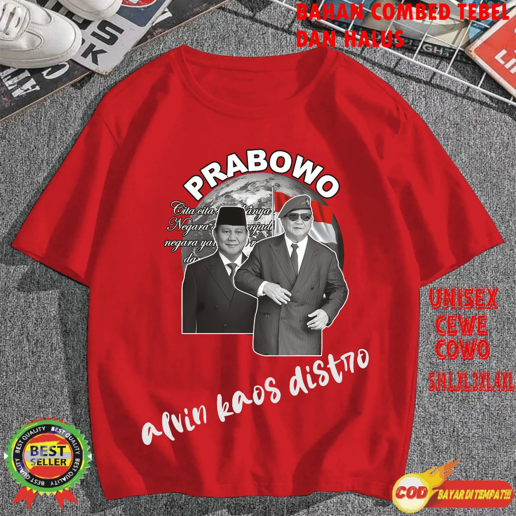 Terviral Kaos dtf pr4bowo KAOS MURAH  Kaos Putih Hitam Kaos Terlaris No 1 Promo Diskon