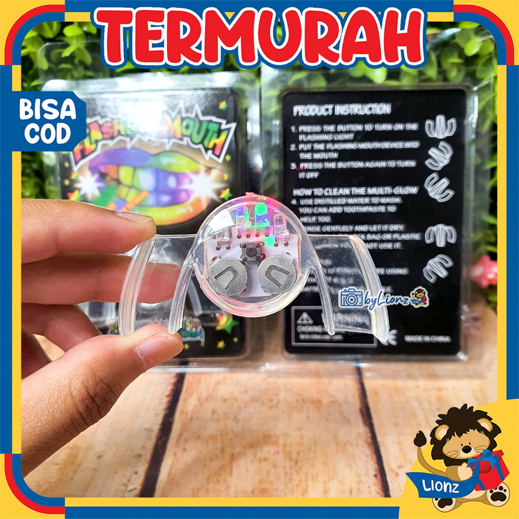 Mainan Flashing Mouth Hiasan Lampu Gigi LED