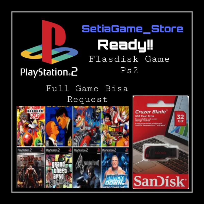 Flasdisk Game Ps2 FullGame, Bisa Request Game