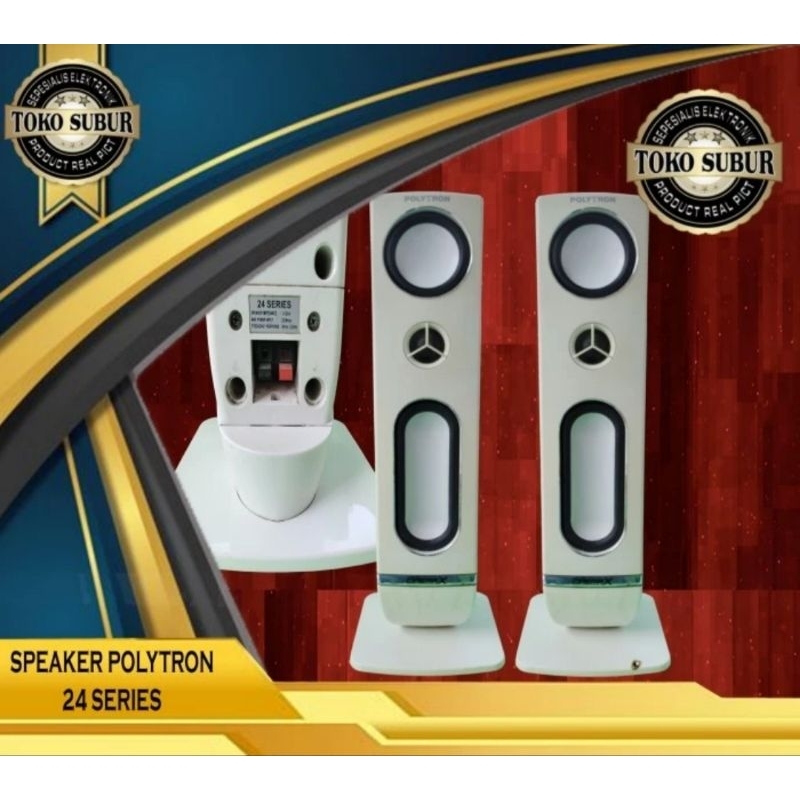 speaker tower pasif ori tv Polytron 32" inch SERIES dapat sepasang kanan kiri (warna hitam)