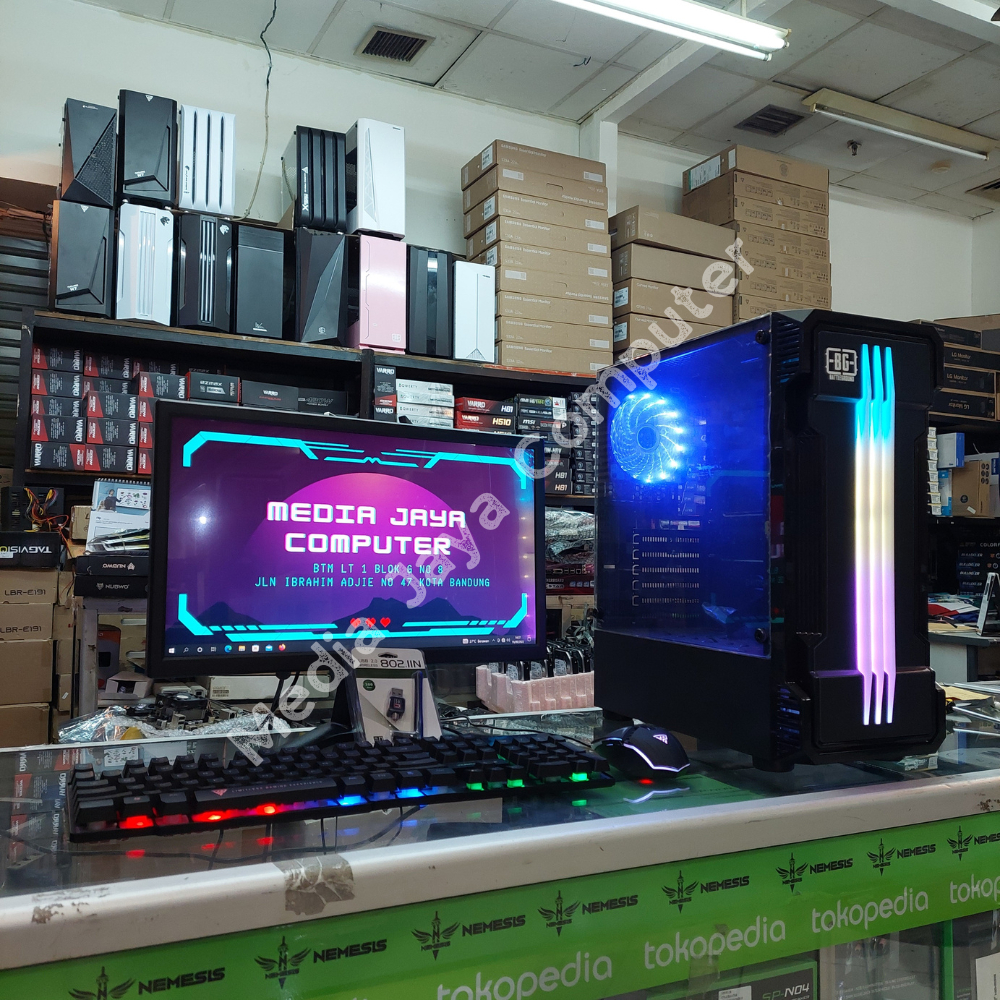 PC Gaming Fullset AMD Ryzen 7 5700G Ram 16GB VGA 2GB SSD HDD Full Games + Monitor 24 Inch