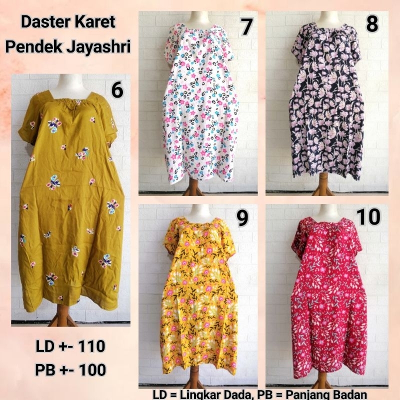 DASTER KARET PENDEK SELUTUT JAYASHRI LD +-110 RAYON PREMIUM ADEM