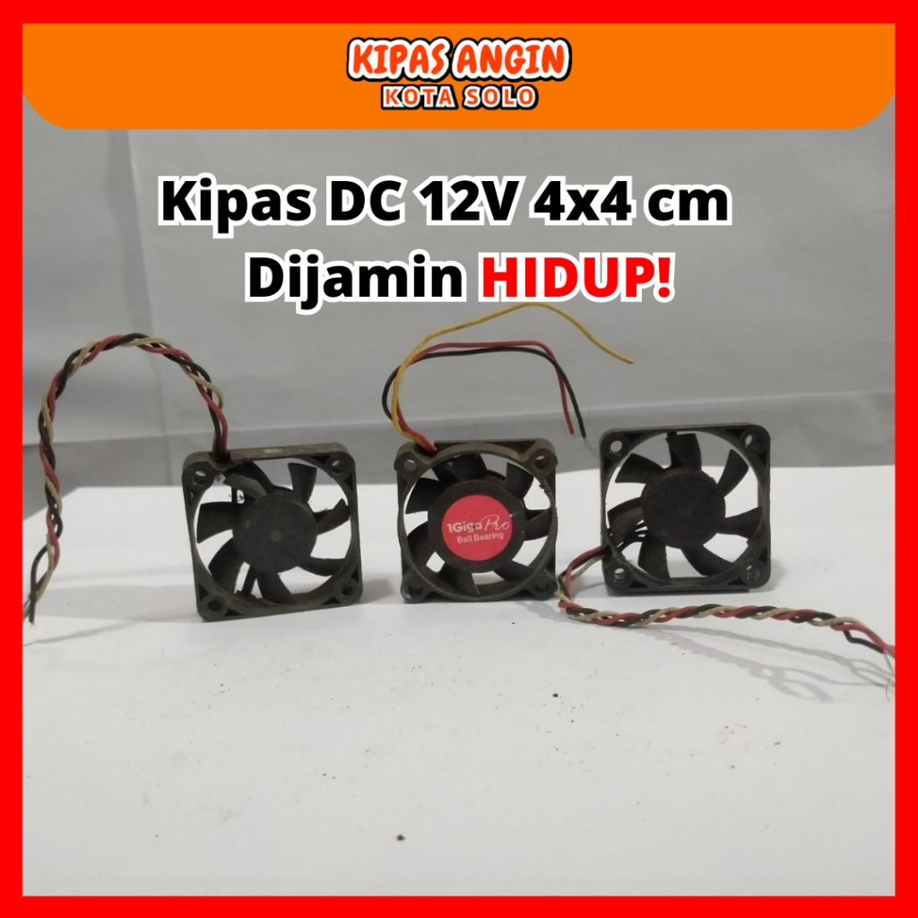 Kipas Pendingin 12V Ukuran 4x4cm. Kondisi Bekas Dijamin hidup