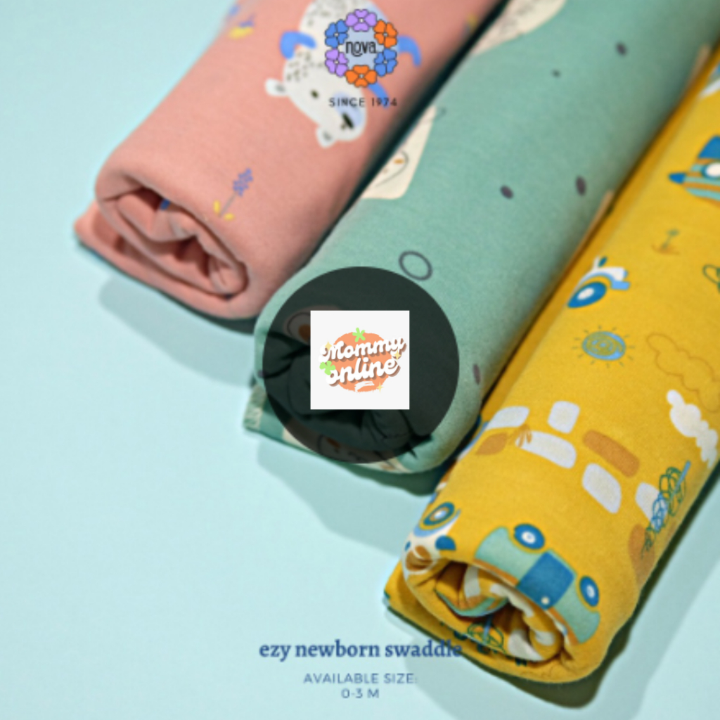 [MOMMYONLINE] NOVA BABY WEAR - Nova Ezy Playground Series Motif Print Swaddle Baby / Bedong Bayi