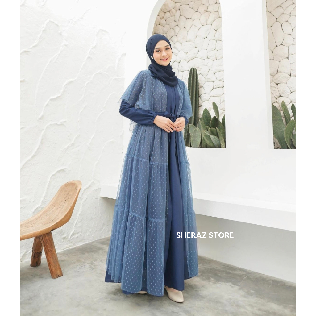 INARA SET (DRESS + OUTER) S M L XL XXL XXXL 5L Gamis Kondangan Wanita Jumbo Ld 120 130 140 Terbaru 2023