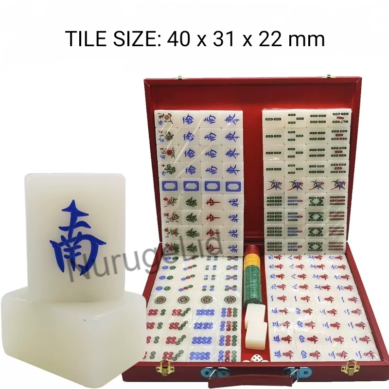 Premium Mahjong Set Pure Rice White