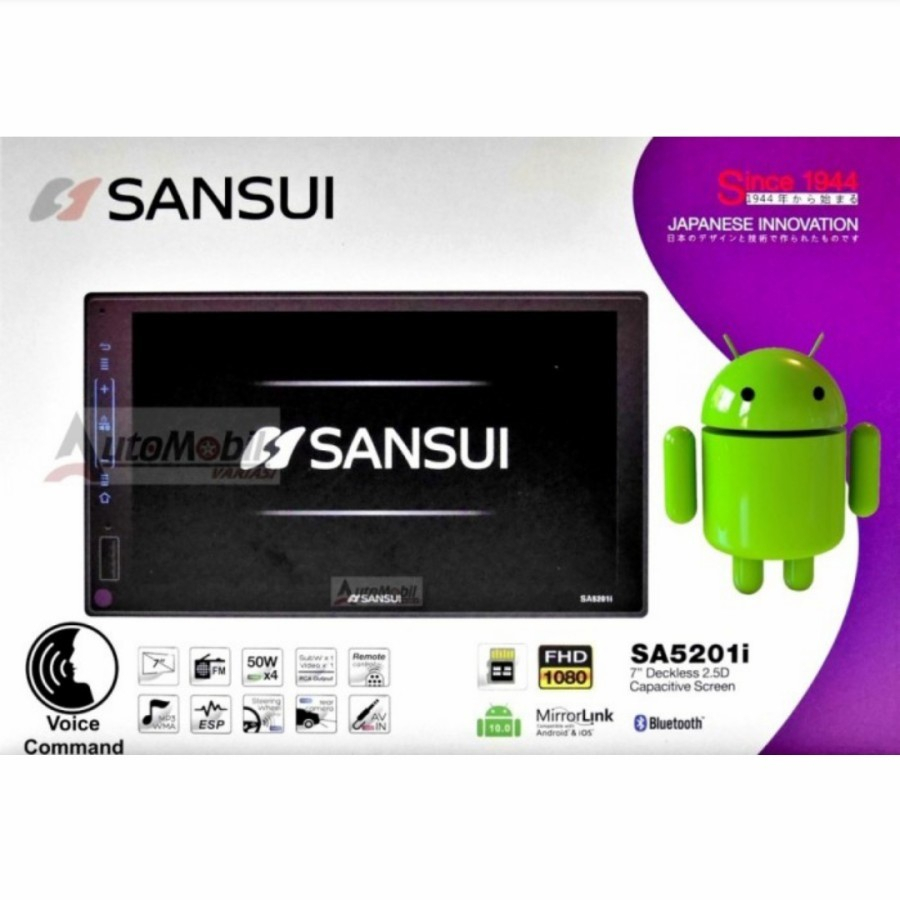 Headunit Android 7 Inch Sansui 5201i Voice Command Ram 1/16GB