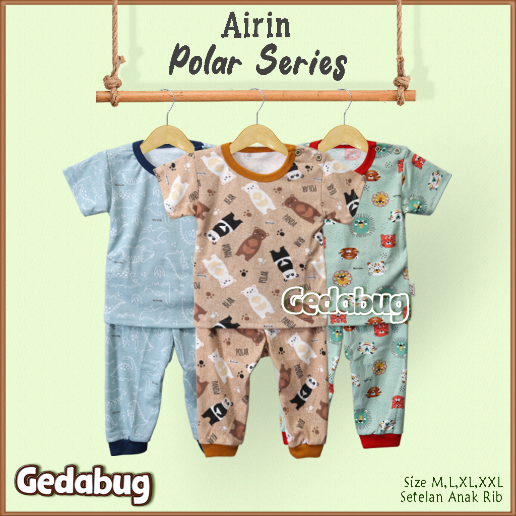 3 Setel - CPR Setelan Anak Airin Polar Zoo | Setelan anak kaos Bermain Anak | Gedabug