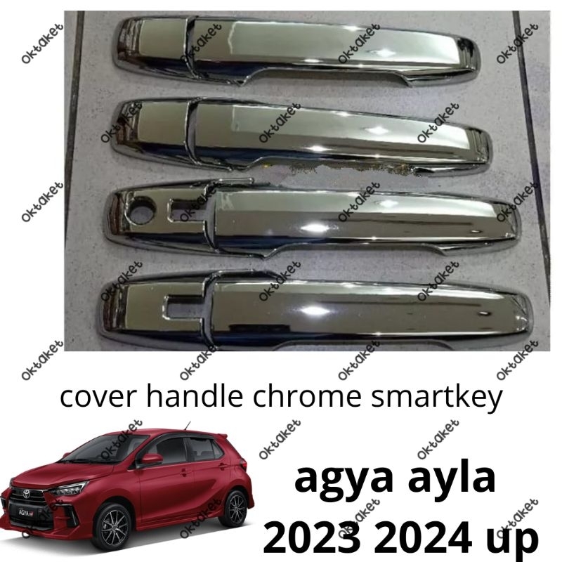 cover handle new Agya Ayla 2023 2024 Hitam Chrome Carbon Facelift