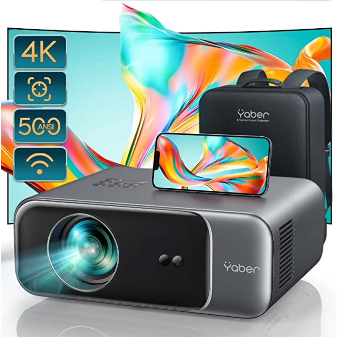 YABER V9 WiFi Bluetooth Video Projector 500 ANSI with WiFi 6 and Autofocus/Keystone Native 1080P&amp; 4K Supported HD Quality