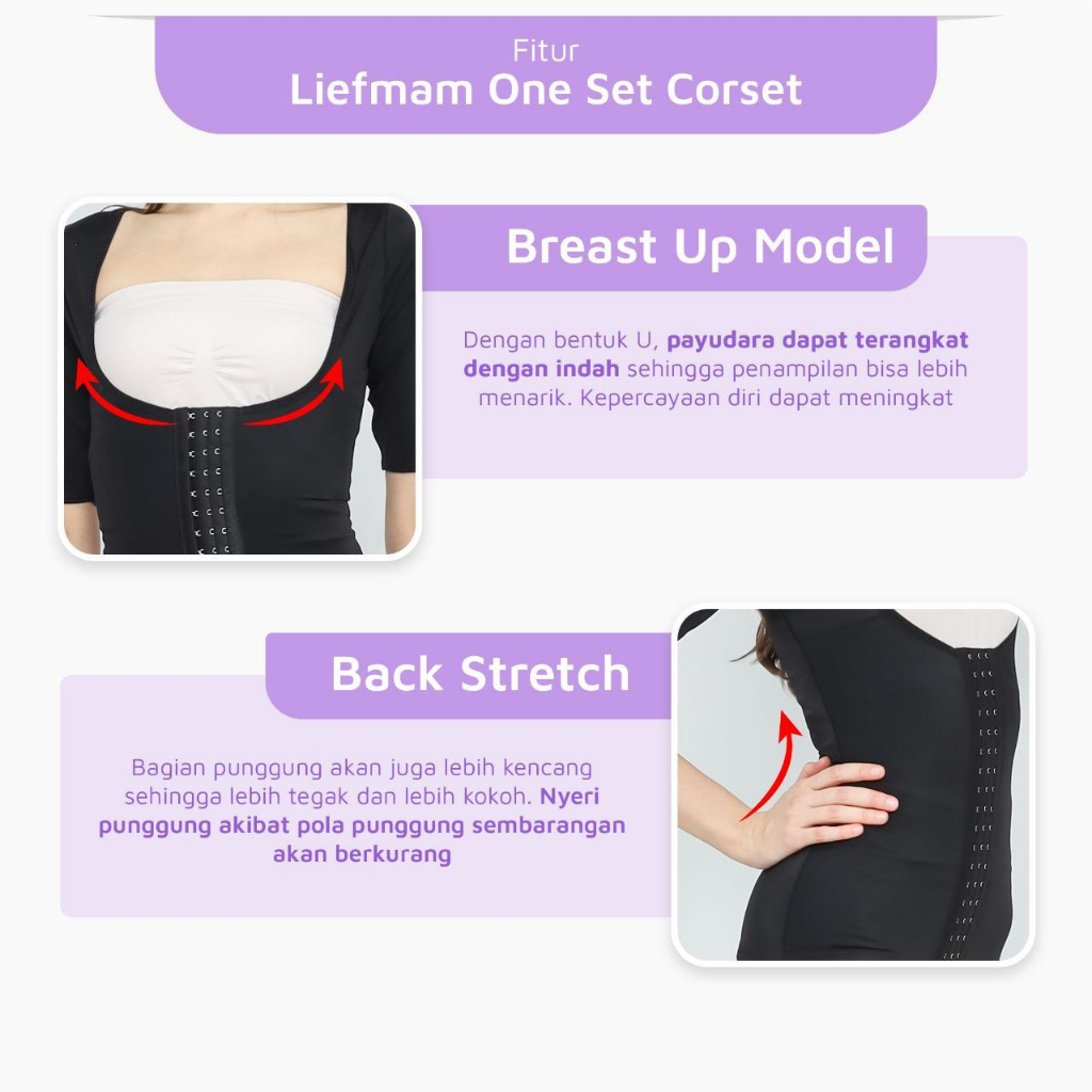 Liefmam One Set Corset - Solusi Ramping Menyeluruh Mulai Lengan Hingga Paha