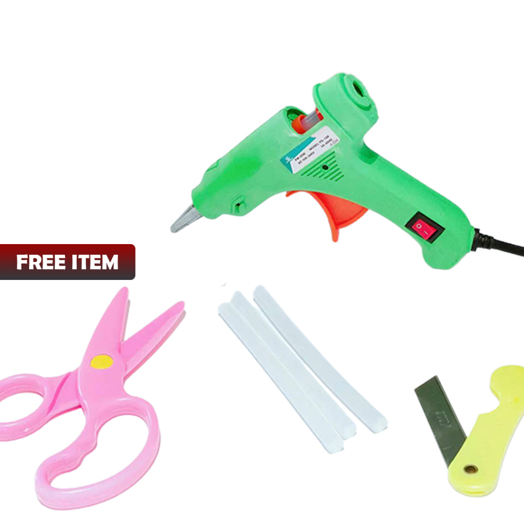 GLUE GUN LEM TEMBAK 20W  PAKET / FREE LEM -SOSOYO