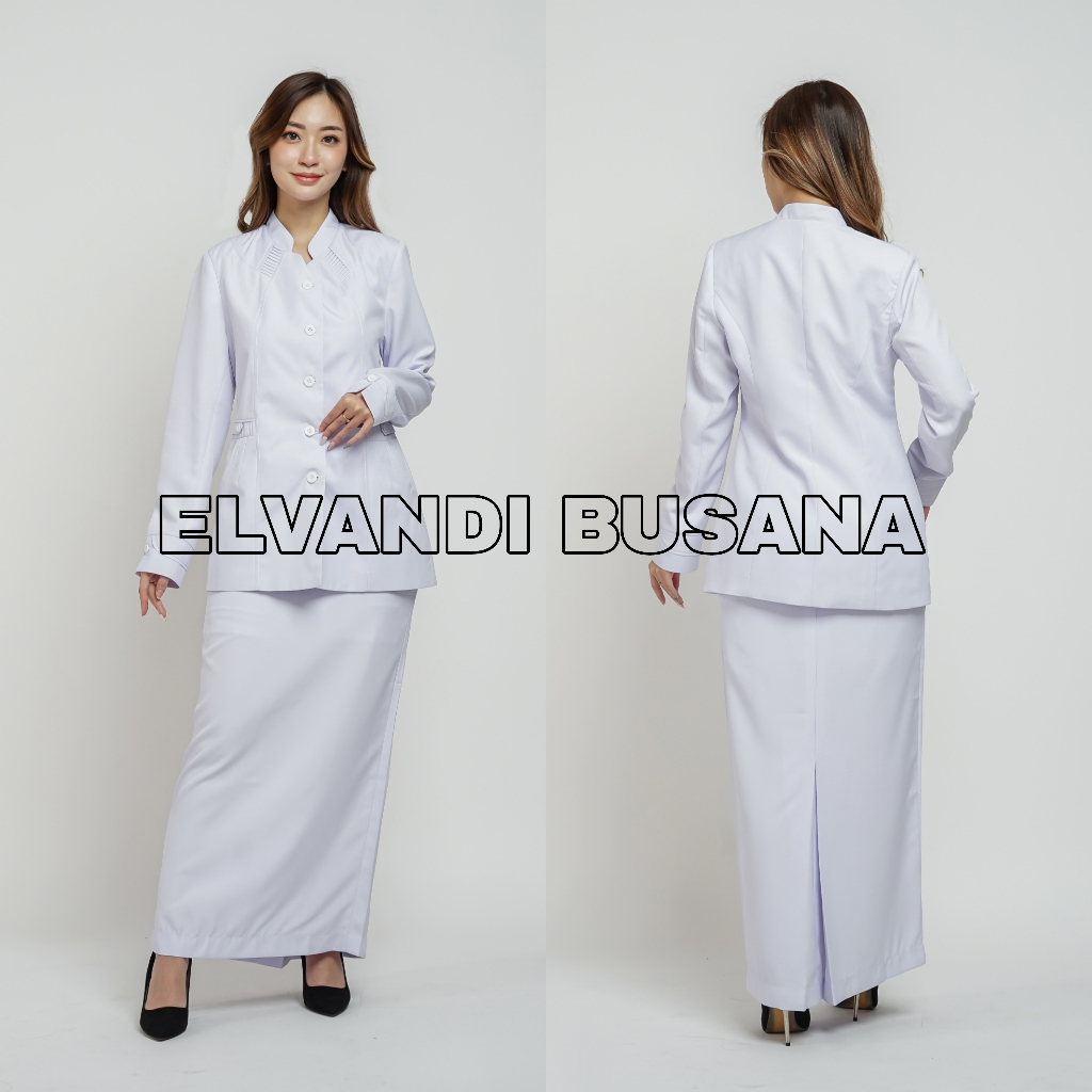 SETELAN JAS WANITA / SERAGAM KERJA BLAZER WANITA / SERAGAM GURU / SERAGAM PERAWAT VEST PUTIH