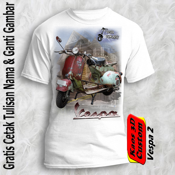 Kaos Vespa Touring / Baju Komunitas Motor Vespa / Custom T-shirt Motor