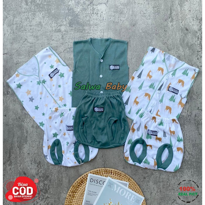 Paket Lahiran Isi 18 PCS Baju Bayi Celana Bayi Baru Lahir Series Sage Green Usia 0-3 Bulan Almeera Baby and Kids