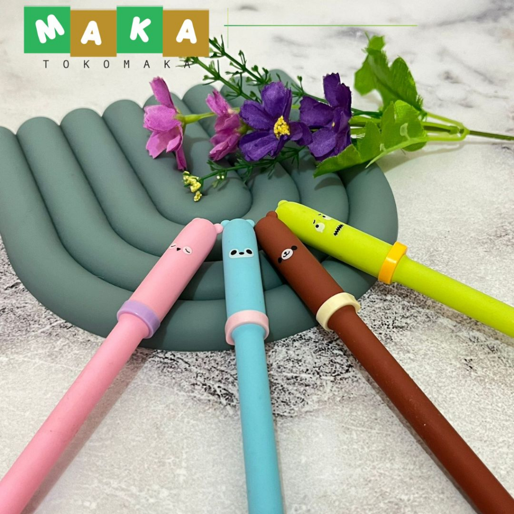 

pulpen gel beruang super murah pen gel bear bolpen peralatan sekolah pena perlengkapan alat tulis kantor