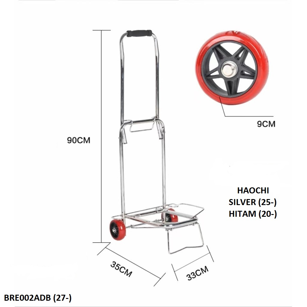 TROLI LIPAT BARANG / DORONGAN BARANG / TROLI PASAR/WARNA SILVER