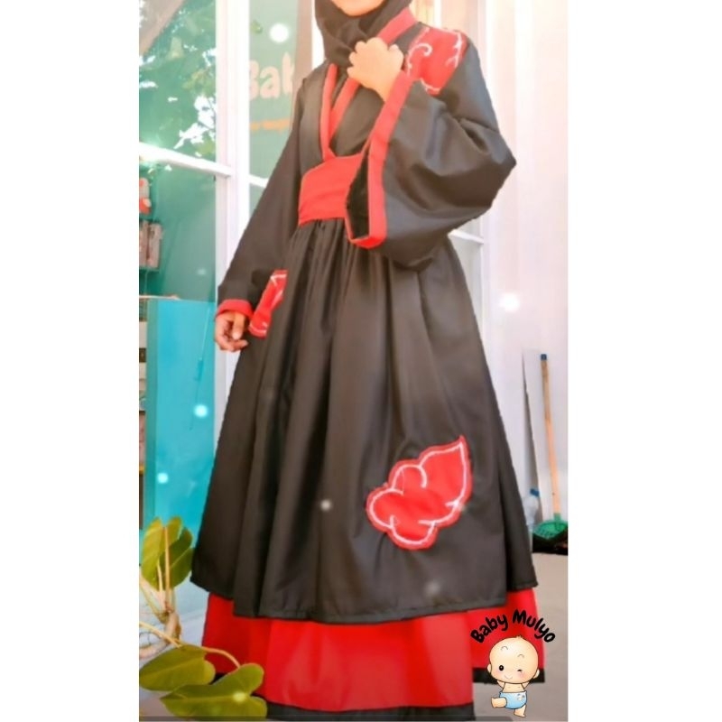 Akatsuki Dress Fullset Anime Naruto Costume Cosplay Anak Dewasa