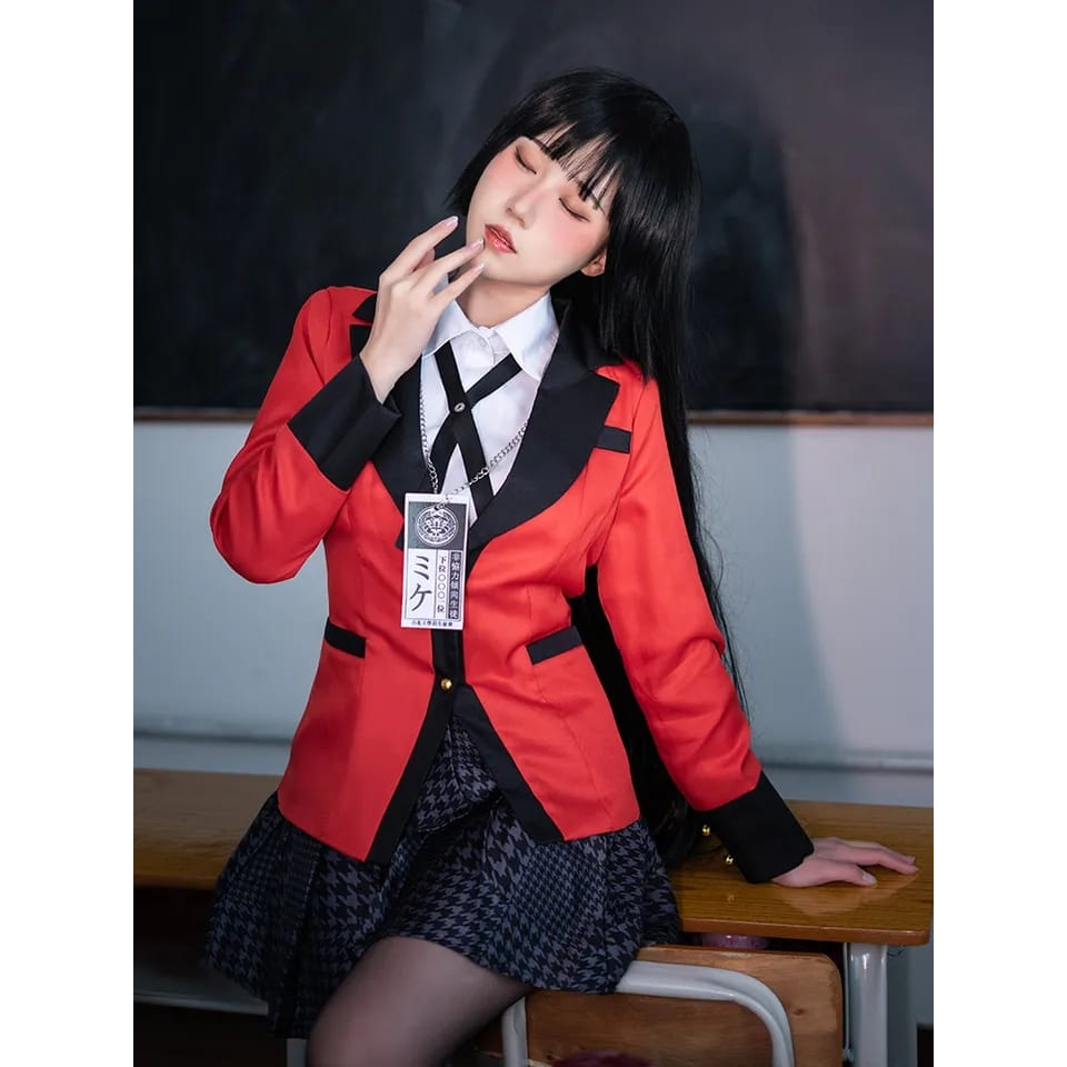 KOL (COD) READY STOCK KOSTUM COSPLAY KAKEGURUI JABAMI YUMEKO SEIFUKU BLAZER