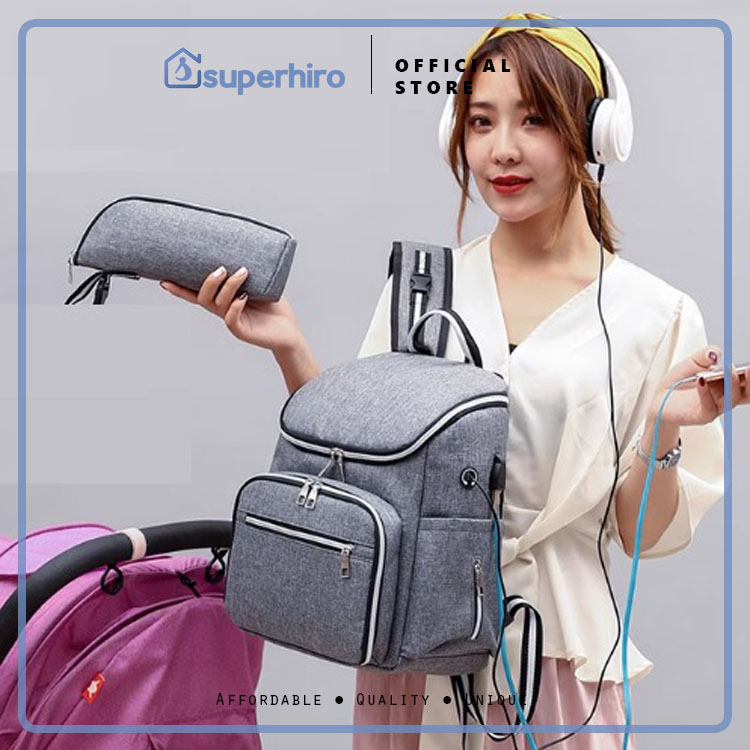 Tas Ransel Diaper Bag / Tas Susu Bayi Backpack Anti Air Kado Gift