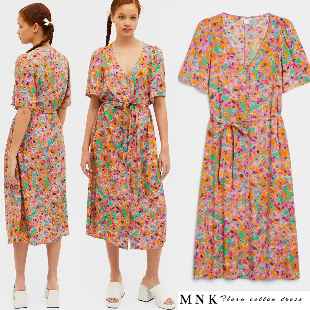 Mnk cotton flora shirt dress