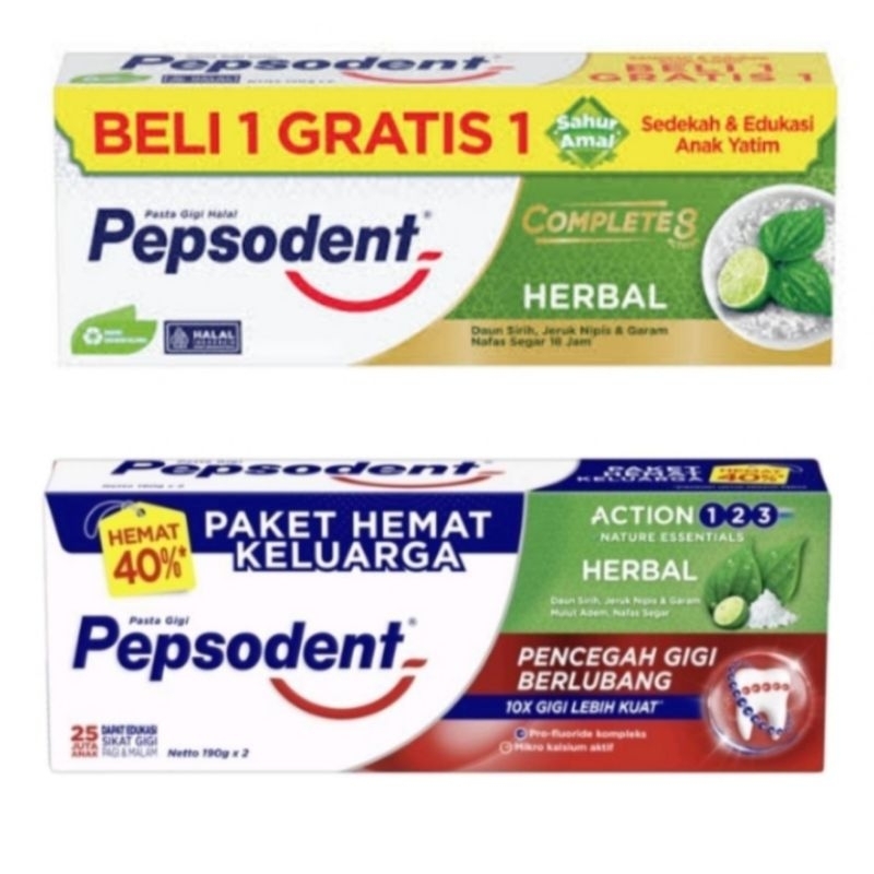 PEPSODENT Pasta Gigi Action 123 Herbal 190*2