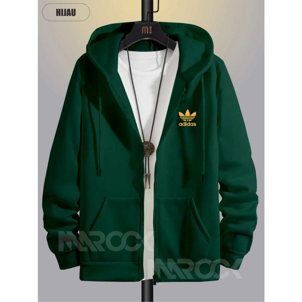 Sweater Hoodie Distro Adidaas - Jaket Distro Pria Zipper