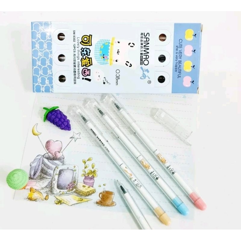 

ATM Alat Tulis Murah Bolpen Gel Fancy SANMAO / Pulpen /Pen Jel