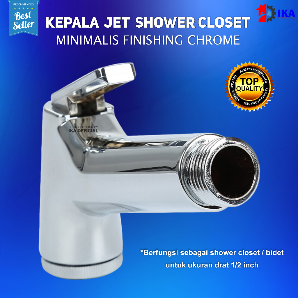 Kepala Jet Shower Bidet Toilet Kloset St.Einer / Hand shower mandi / Holder penyangga selang shower mandi toilet wc bathroom Semprotan Air Washer Kamar Mandi Head Putih Chrome