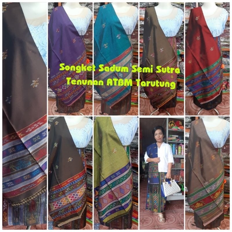 Songket sadum semi sutra cantik tenunan atbm tarutung