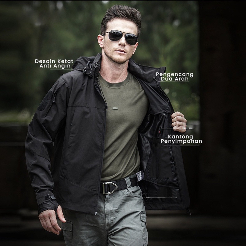 Jaket Tactical TAD Original (Waterproof) / Jaket Anti Air / Hangat/Jaket TAD Tactical Gear Army Impo