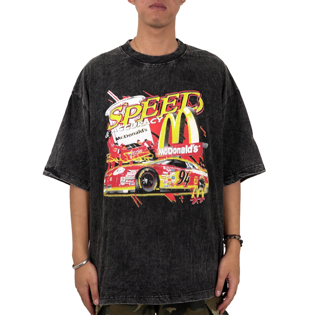 Toxic1805 Vintage Nascar Mcdonald's Washing Oversize Tee T-Shirt Kaos